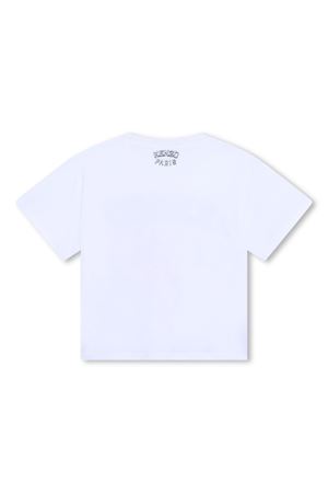 white cotton tshirt KENZO KIDS | K6074610P